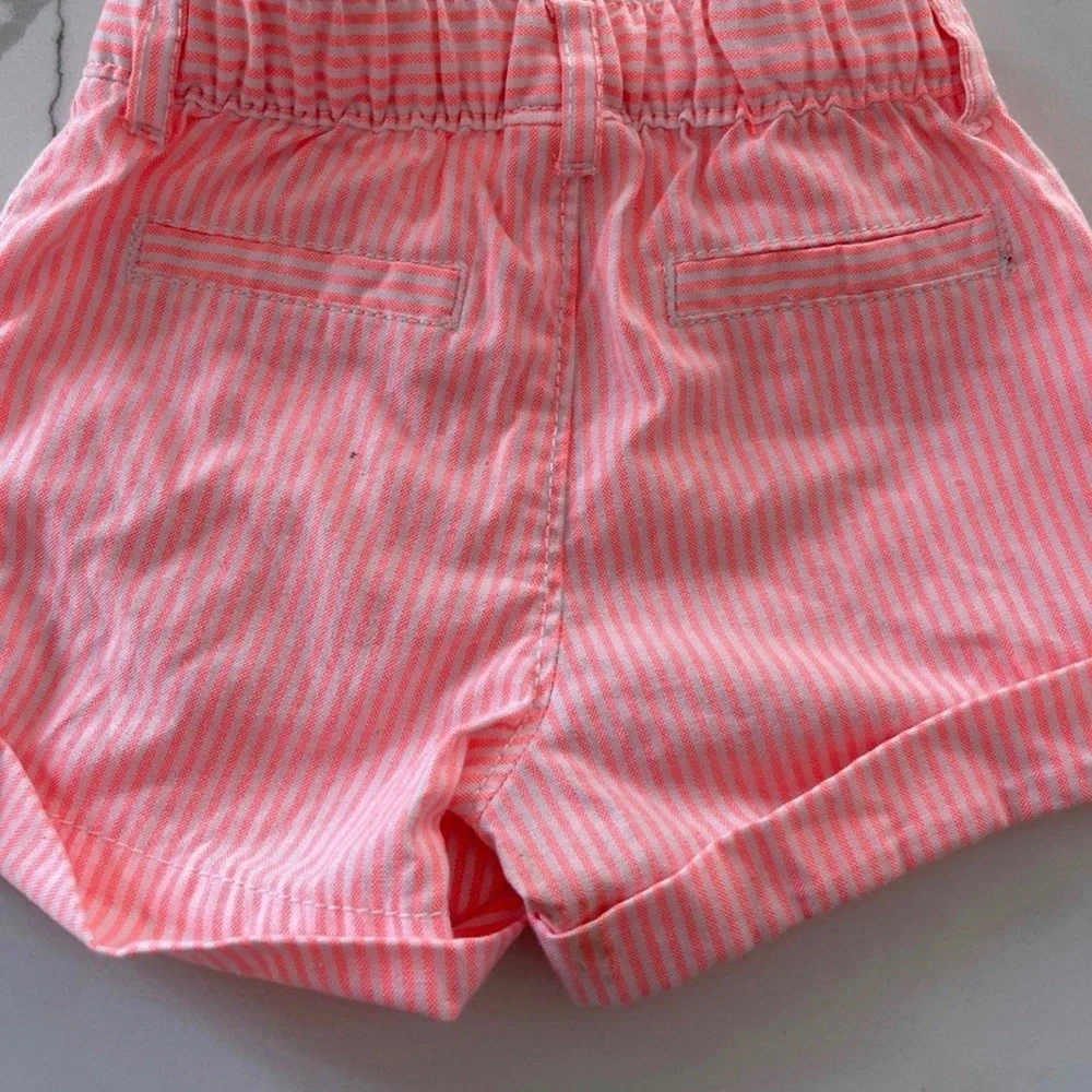 Gymboree girls coral striped shorts 12-18 mo